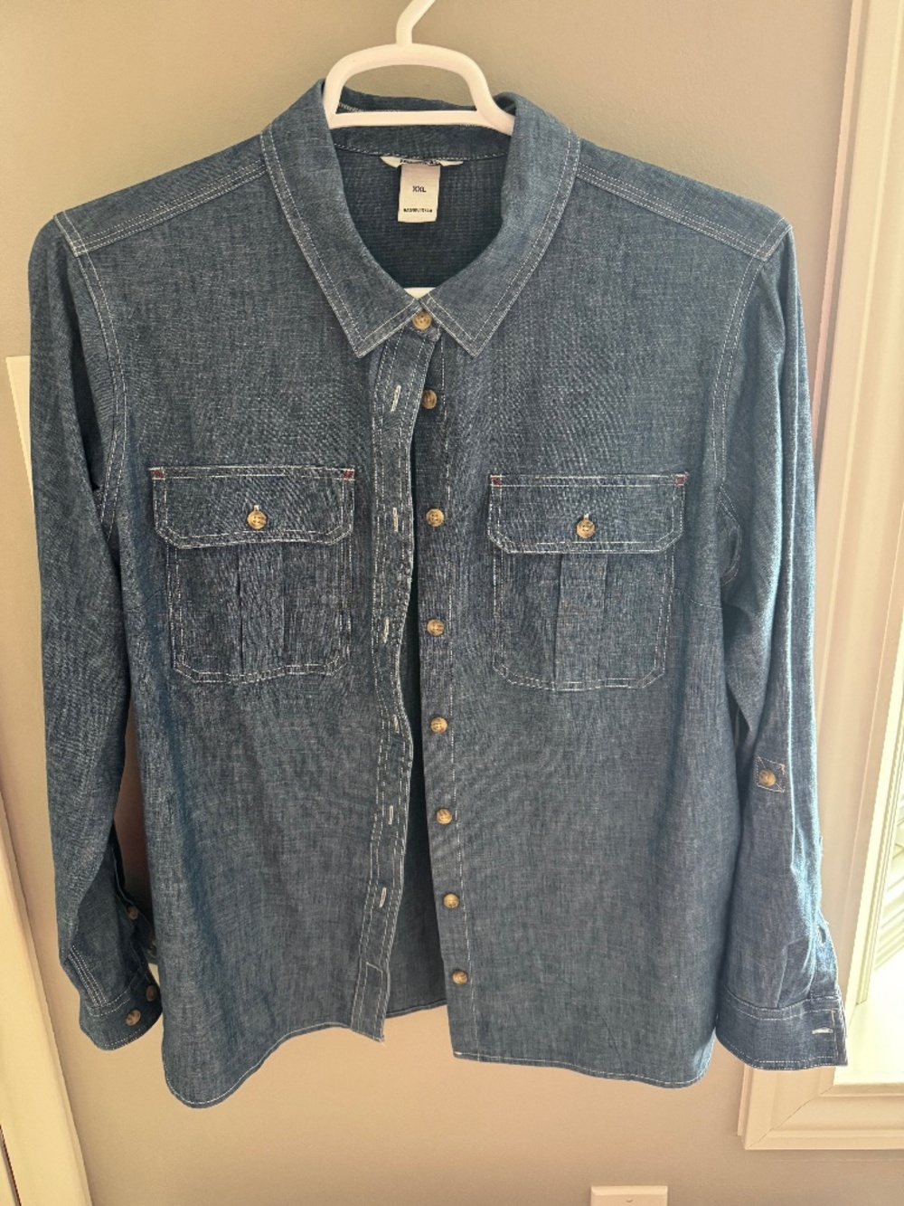 Duluth Trading Women’s XXL Coolmax Chambray Shirt
